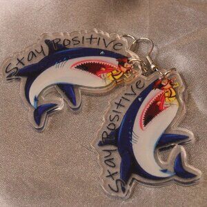 Resin shark earrings